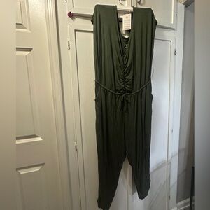 Torrid Deep Green Gathered Jumpsuit